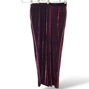 Serena Williams Signature Tuxedo Stretch Pants Jumpsuit Burgundy Velvet Size XL